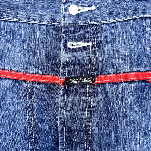 Vintage Marithe Francois Girbaud Men Sz 38M Baggy Wide Leg Red Trim 90s Y2K Jean - Picture 3 of 15